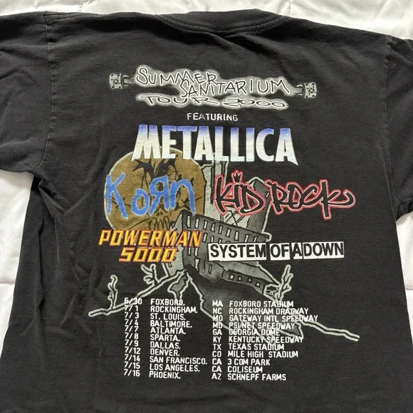 Vintage Metallica Summer Sanitarium 2000 Tour Shirt L Korn System of a Down Y2K - Picture 8 of 8
